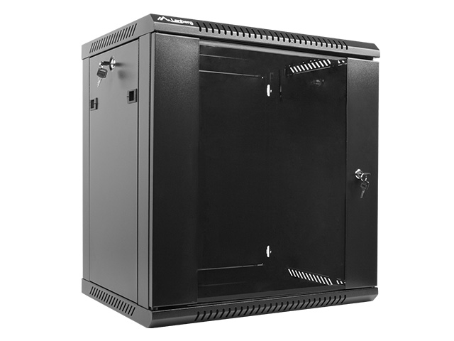 Obrázek Nástěnný rack 19'' 12U 600X450mm černý flat pack