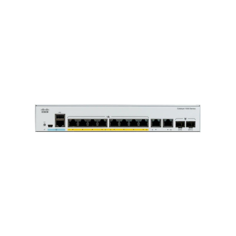 Obrázek Catalyst C1000-8P-E-2G-L, 8x 10/100/1000 Ethernet PoE+ ports and 67W PoE budget, 2x 1G SFP and RJ-45