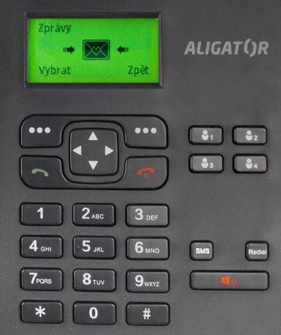 Obrázek ALIGATOR T100 Stolní telefon na simkartu Black