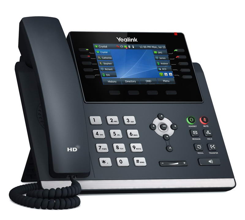 Obrázek Yealink SIP-T46U SIP telefon, PoE, 4,3" 480x272 LCD, 27 prog.tl.,2xUSB, Gig