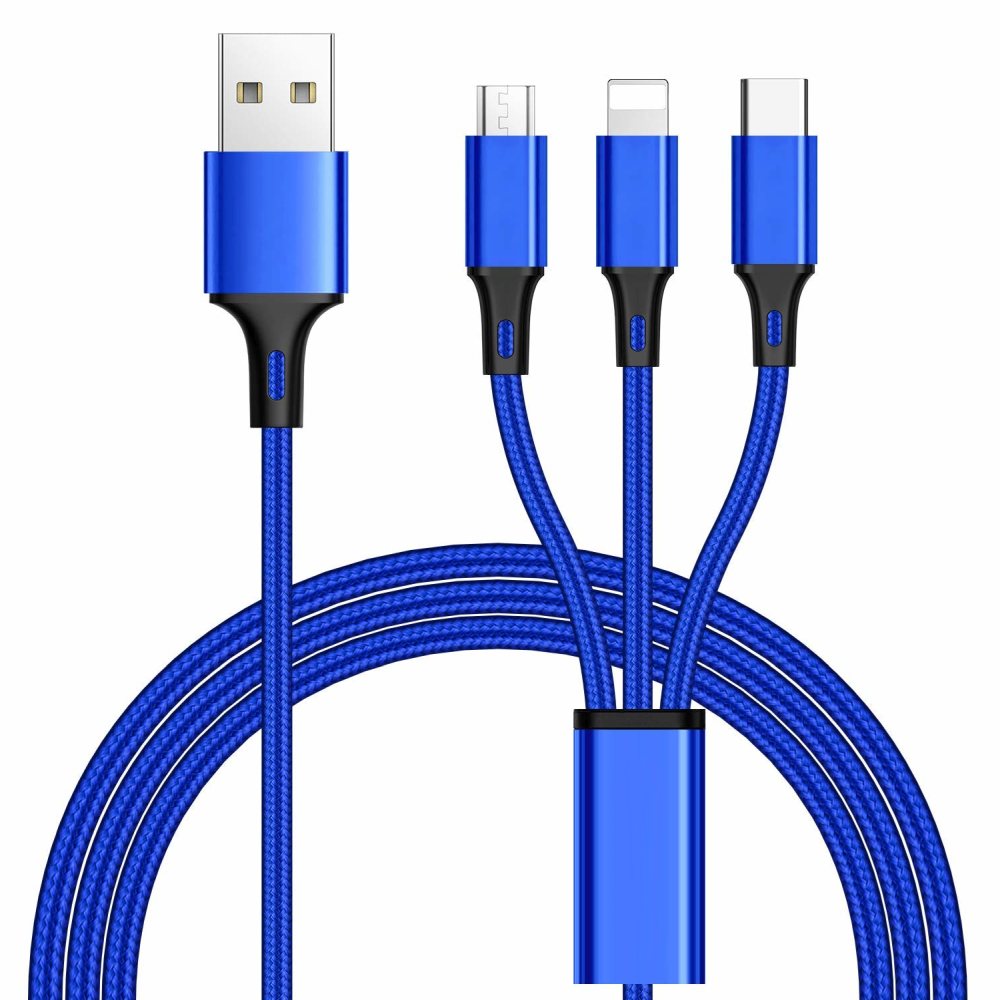 Obrázek PremiumCord 3 in 1 USB kabel, 3 konektory USB typ C + micro USB + Lightning pro Apple, 1.2m