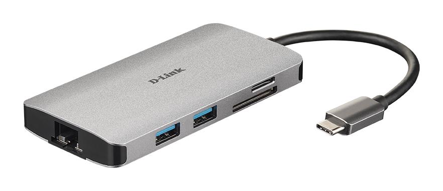 D-Link 8-in-1 USB-C Hub with HDMI/Ethernet/Card Reader/Power Delivery