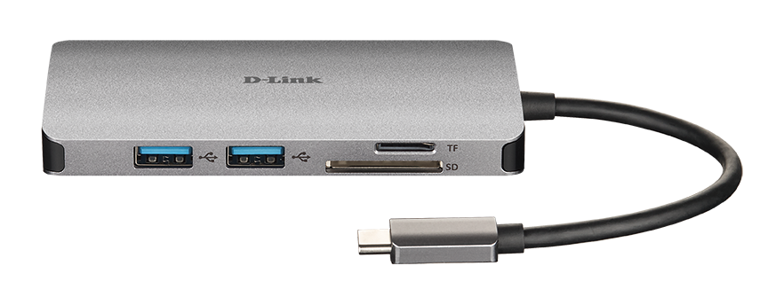 Obrázek D-Link 8-in-1 USB-C Hub with HDMI/Ethernet/Card Reader/Power Delivery