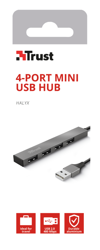 Obrázek TRUST HALYX 4-PORT MINI USB HUB