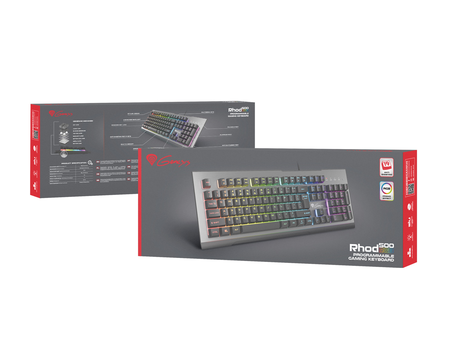 Obrázek Genesis herní klávesnice RHOD 500/RGB/Drátová USB/CZ/SK layout/Černá