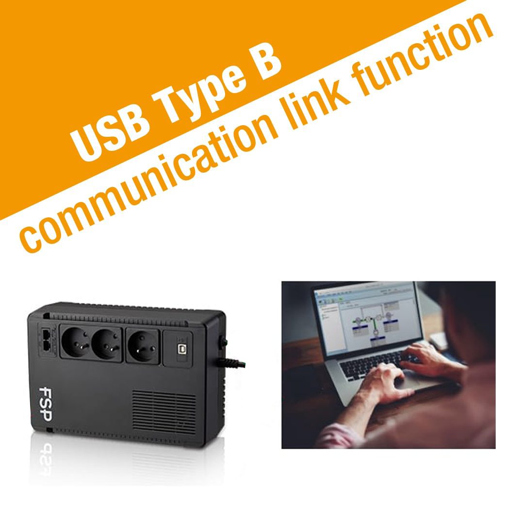 Obrázek FSP UPS ECO 800 FR, 800 VA / 480 W, USB, RJ45, line interactive