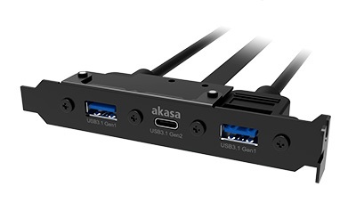 AKASA - USB 3.1 gen 2 typ C a 2xTyp A 3.0 záslepka