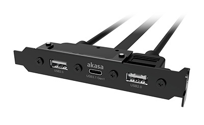 Obrázek AKASA - USB 3.1 gen 1 typ C a 2xTyp A 2.0 záslepka