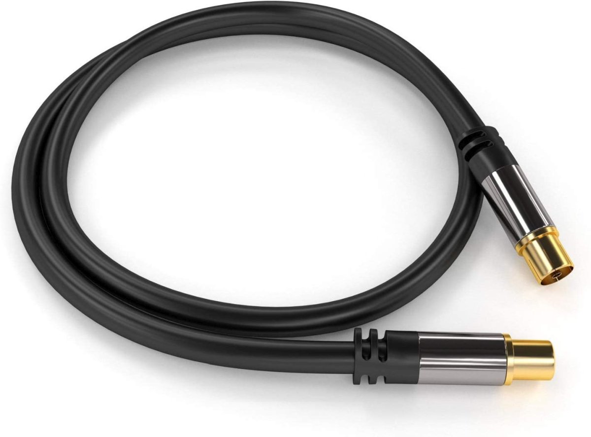 Obrázek PremiumCord TV antenní HQ propojovací kabel M/F 75Ohm (135dB) 4x stíněný 1,5m