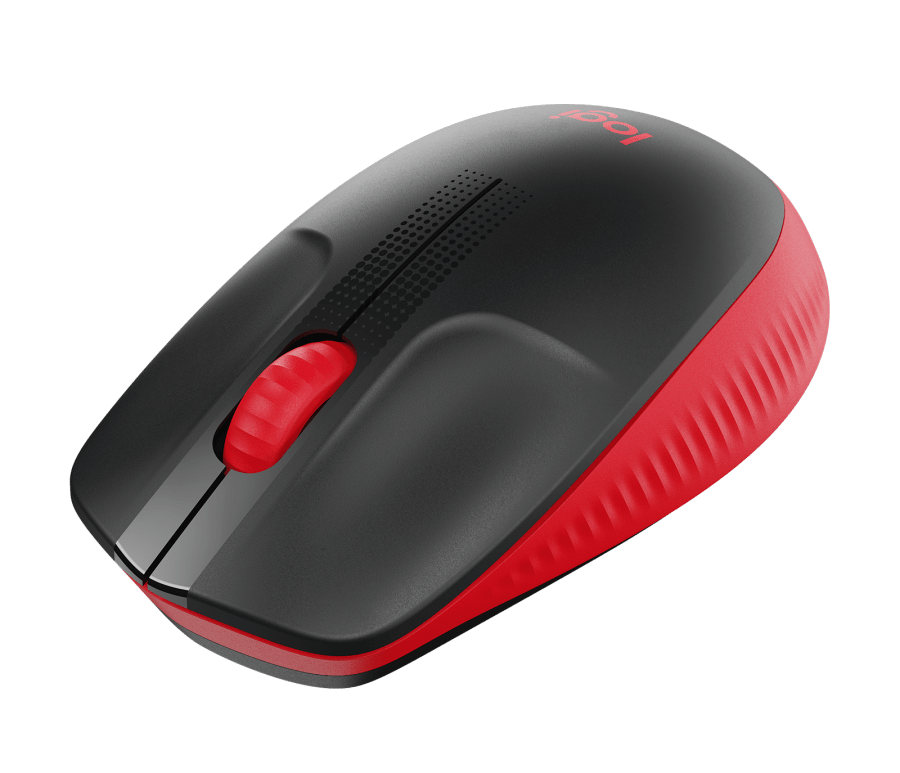 Obrázek Logitech M190/Kancelářská/Optická/1 000 DPI/Bezdrátová USB/Černá-červená