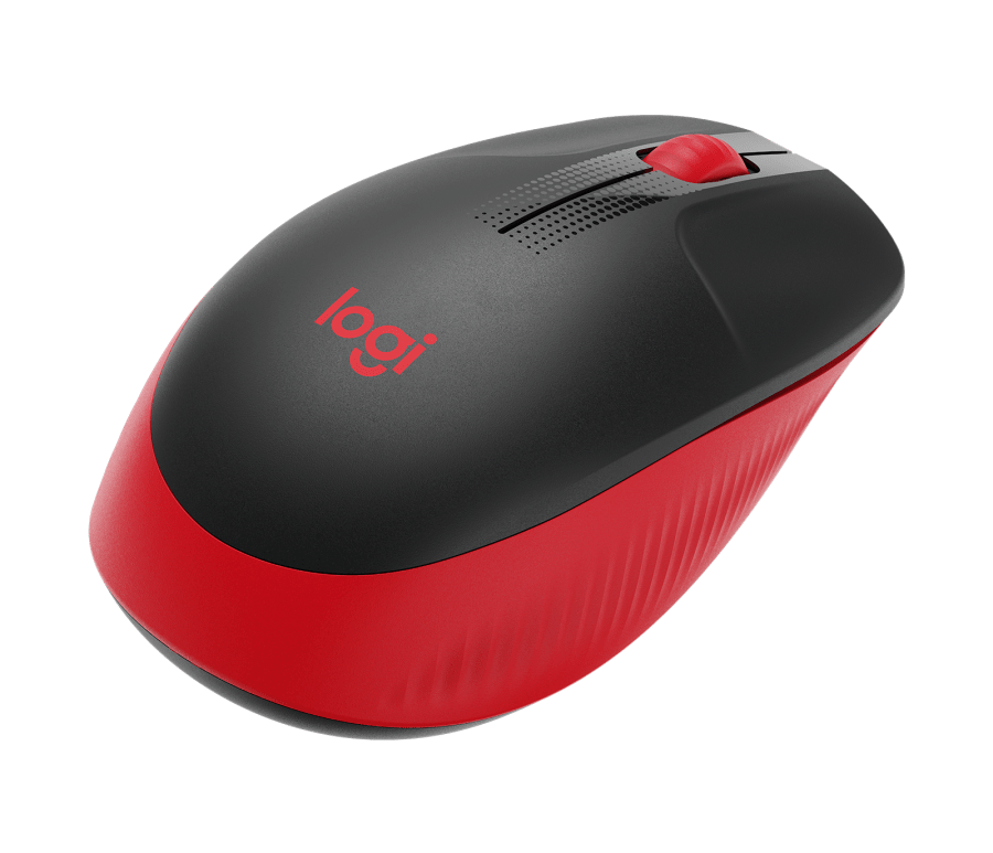 Obrázek Logitech M190/Kancelářská/Optická/1 000 DPI/Bezdrátová USB/Černá-červená