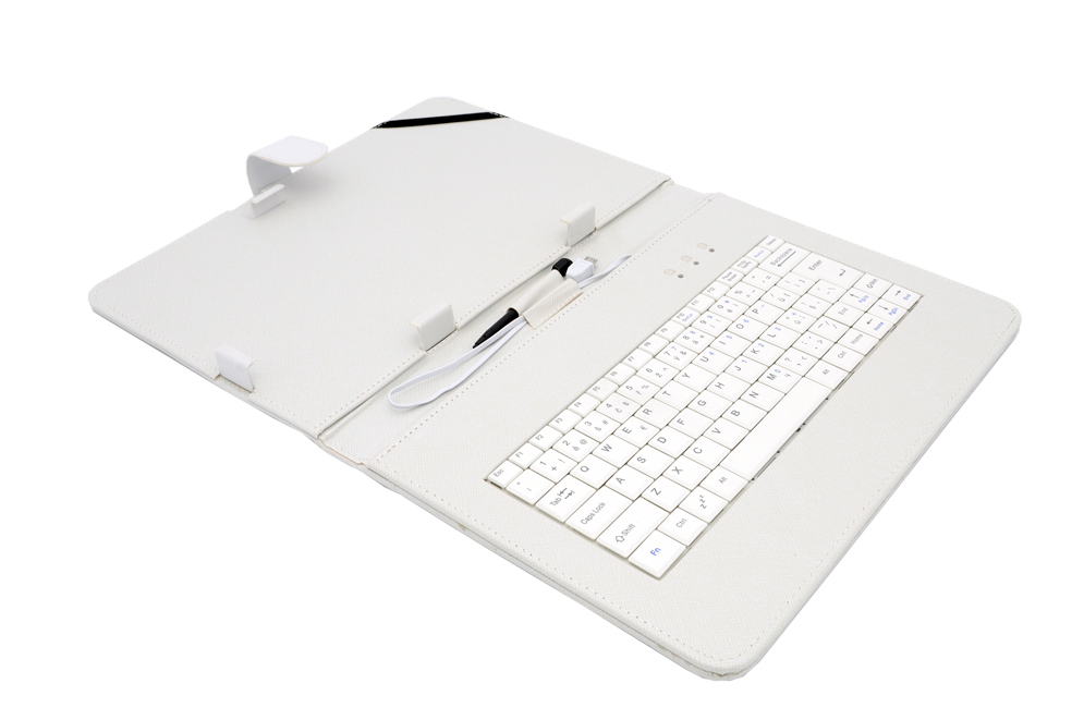 Obrázek AIREN AiTab Leather Case 4 with USB Keyboard 10" WHITE (CZ/SK/DE/UK/US.. layout)