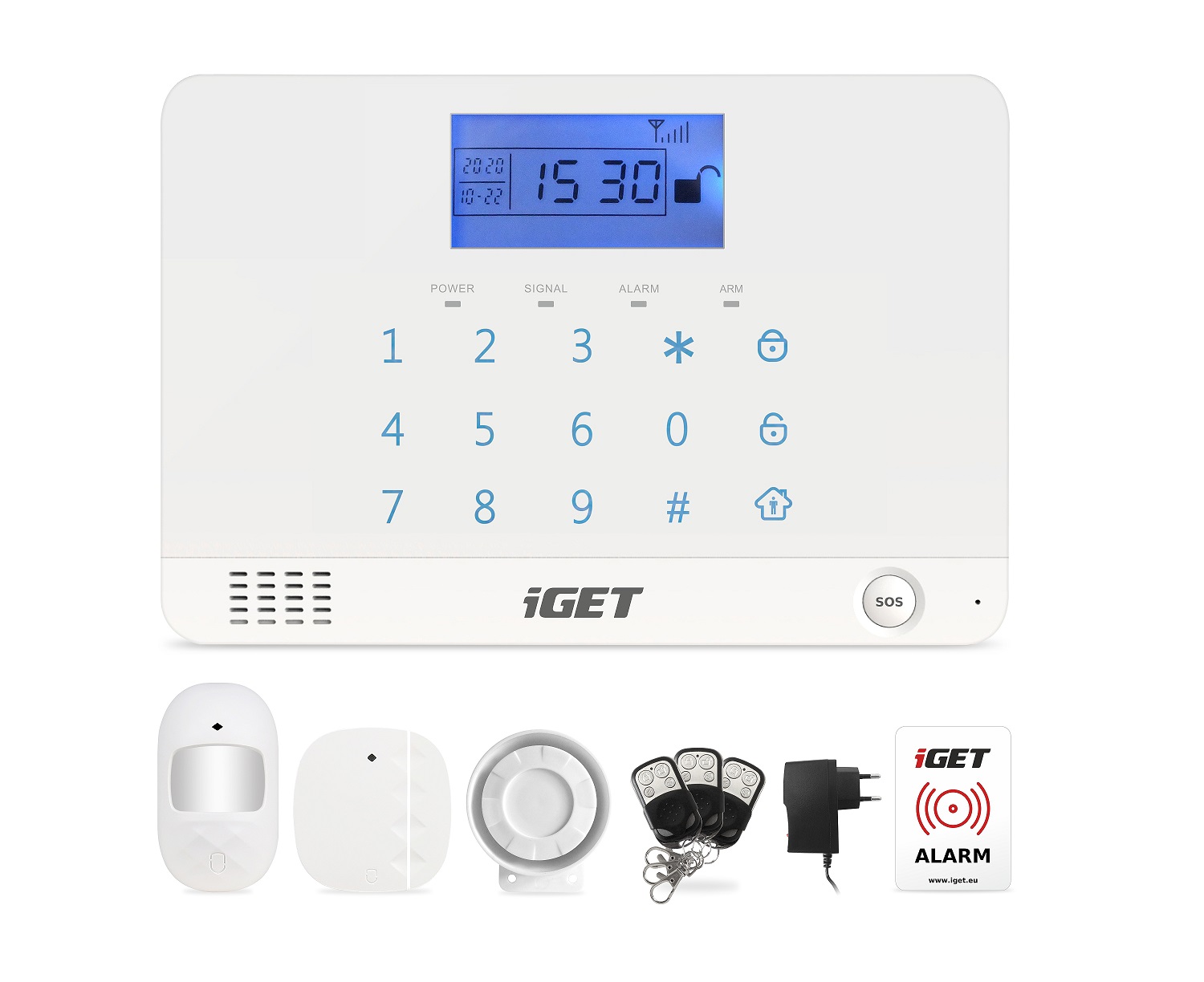 Obrázek iGET SECURITY M3B - bezdrátový GSM alarm CZ, zasílá SMS/telefonuje,záložní baterie 8 hod,aplikace CZ
