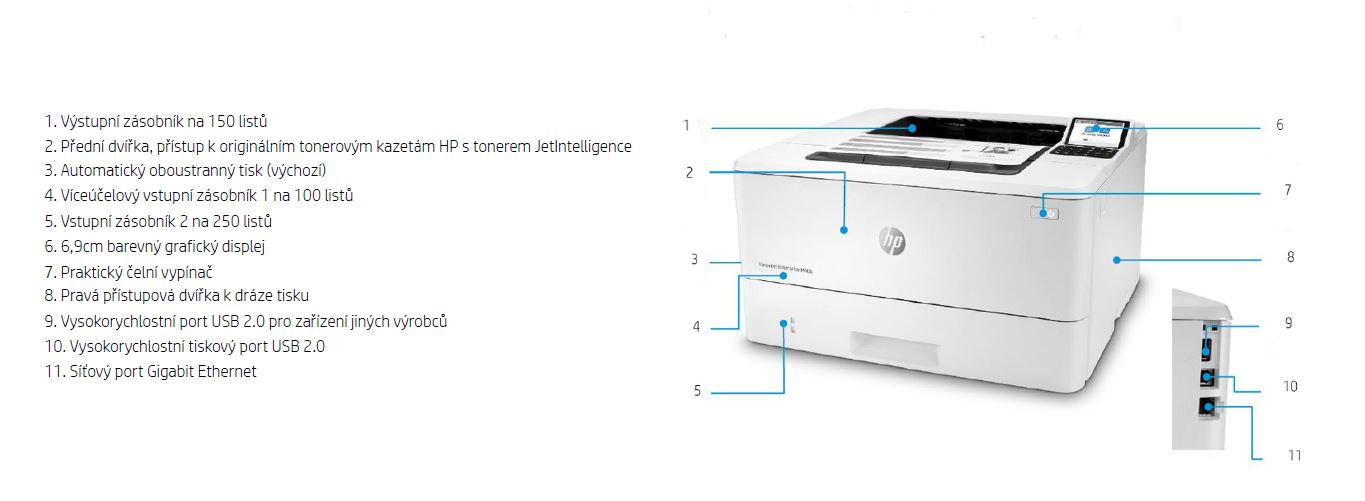 Obrázek HP LaserJet Ent/M406dn/Tisk/Laser/A4/LAN/USB