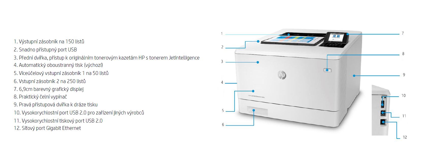 Obrázek HP Color LaserJet Enterprise/M455dn/Tisk/Laser/A4/LAN/USB