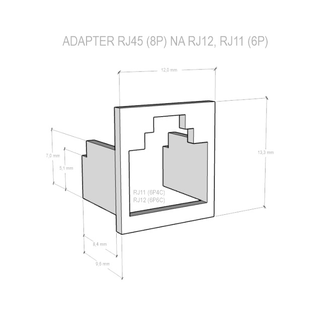 Obrázek DATACOM Adaptér RJ45 na RJ12 (RJ11) bílá 20ks