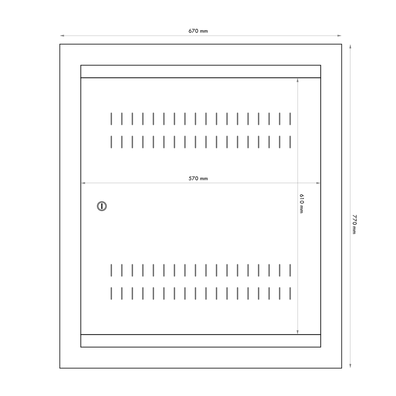 Obrázek Datacom 19" rozvaděč pod omítku 4U+2U/150mm plech