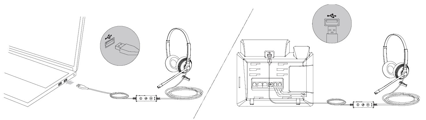 Obrázek Yealink UH34 Dual náhlavní souprava na obě uši s USB konektorem pro Teams