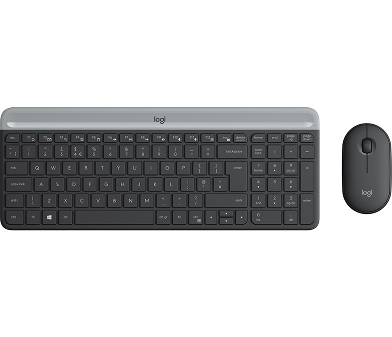 Obrázek set Logitech slim Wireless MK470 - graphite, US