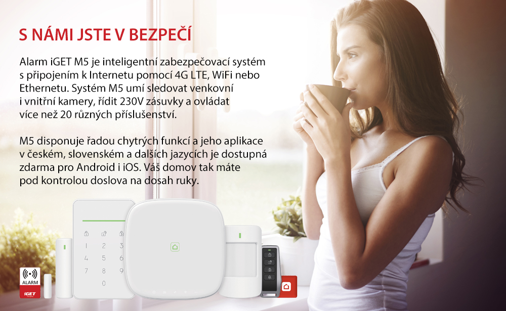 Obrázek iGET SECURITY M5-4G Premium - Inteligentní 4G/WiFi/LAN alarm, ovládání kamer a zásuvek, Android, iOS