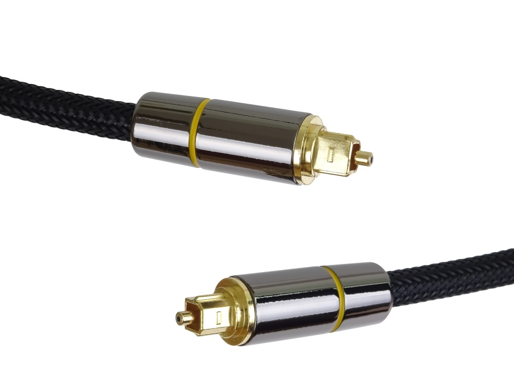 Obrázek PremiumCord Optický audio kabel Toslink, OD:7mm, Gold-metal design + Nylon 0,5m