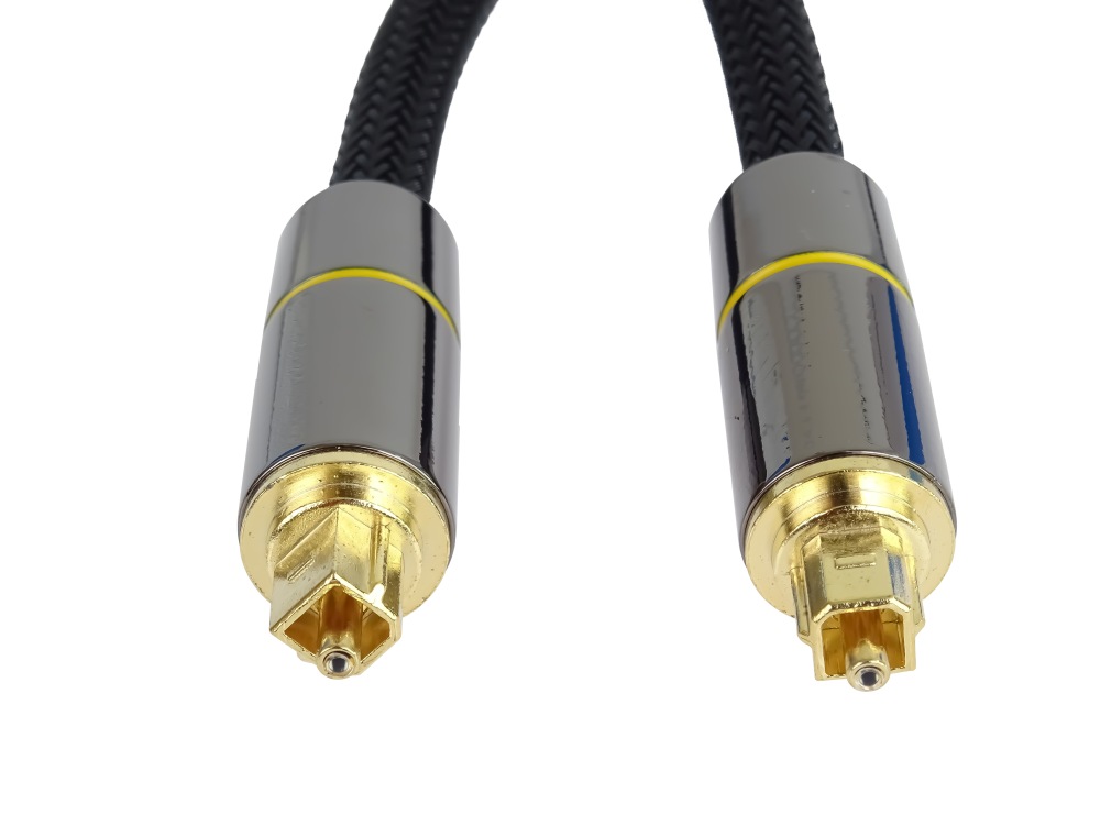 Obrázek PremiumCord Optický audio kabel Toslink, OD:7mm, Gold-metal design + Nylon 0,5m