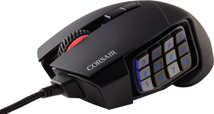 Obrázek CORSAIR Scimitar Elite/Herní/Optická/Pro praváky/18 000 DPI/Drátová USB/Černá