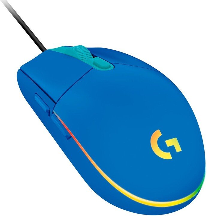 Logitech G102 Lightsync/Herní/Optická/8 000 DPI/Drátová USB/Modrá