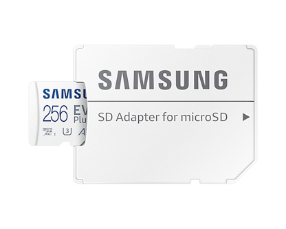 Obrázek Samsung EVO Plus/micro SDXC/256GB/130MBps/UHS-I U3 / Class 10/+ Adaptér