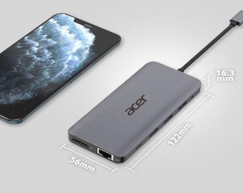 Obrázek Acer 12in1 USB-C dongle (USB,HDMI,PD,CD,DP,RJ45)