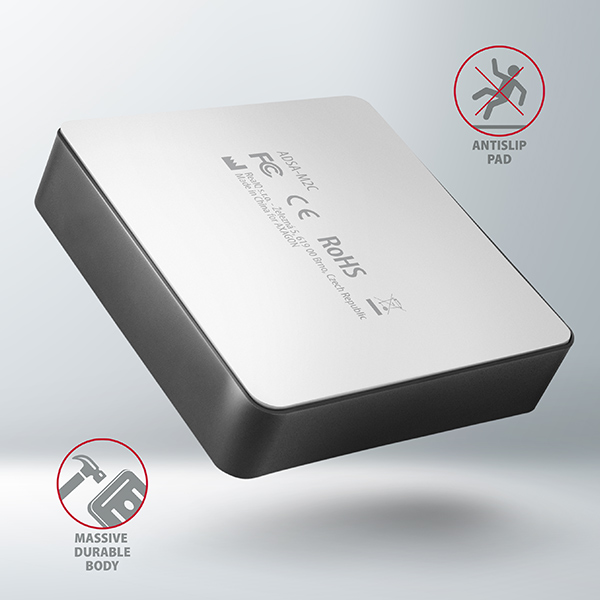 Obrázek AXAGON ADSA-M2C, USB-C 3.2 Gen 2 -  2x M.2 NVMe SSD CLONE MASTER dokovací stanice