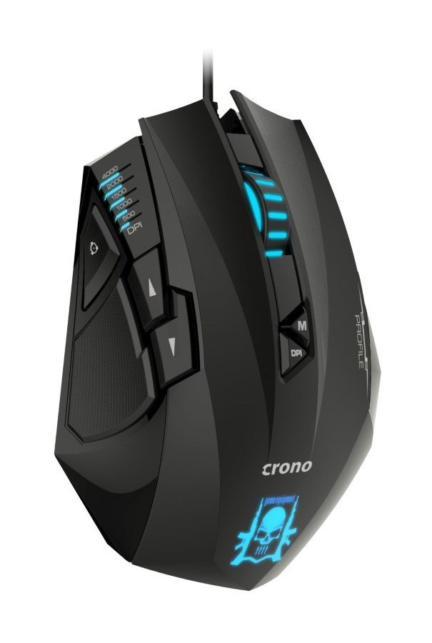 Obrázek Crono CM648/Herní/Optická/Pro praváky/4 000 DPI/Drátová USB/Černá-modrá