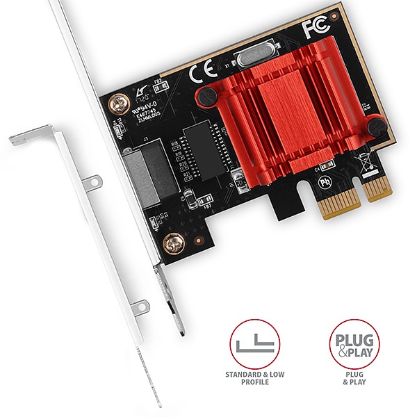 Obrázek AXAGON PCEE-GIX, PCIe síťová karta - 1x Gigabit Ethernet port (RJ-45), Intel i210AT, PXE, vč. LP