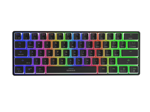 Obrázek Genesis herní klávesnice THOR 660 RGB/Bezdrátová Bluetooth/US layout/Černá