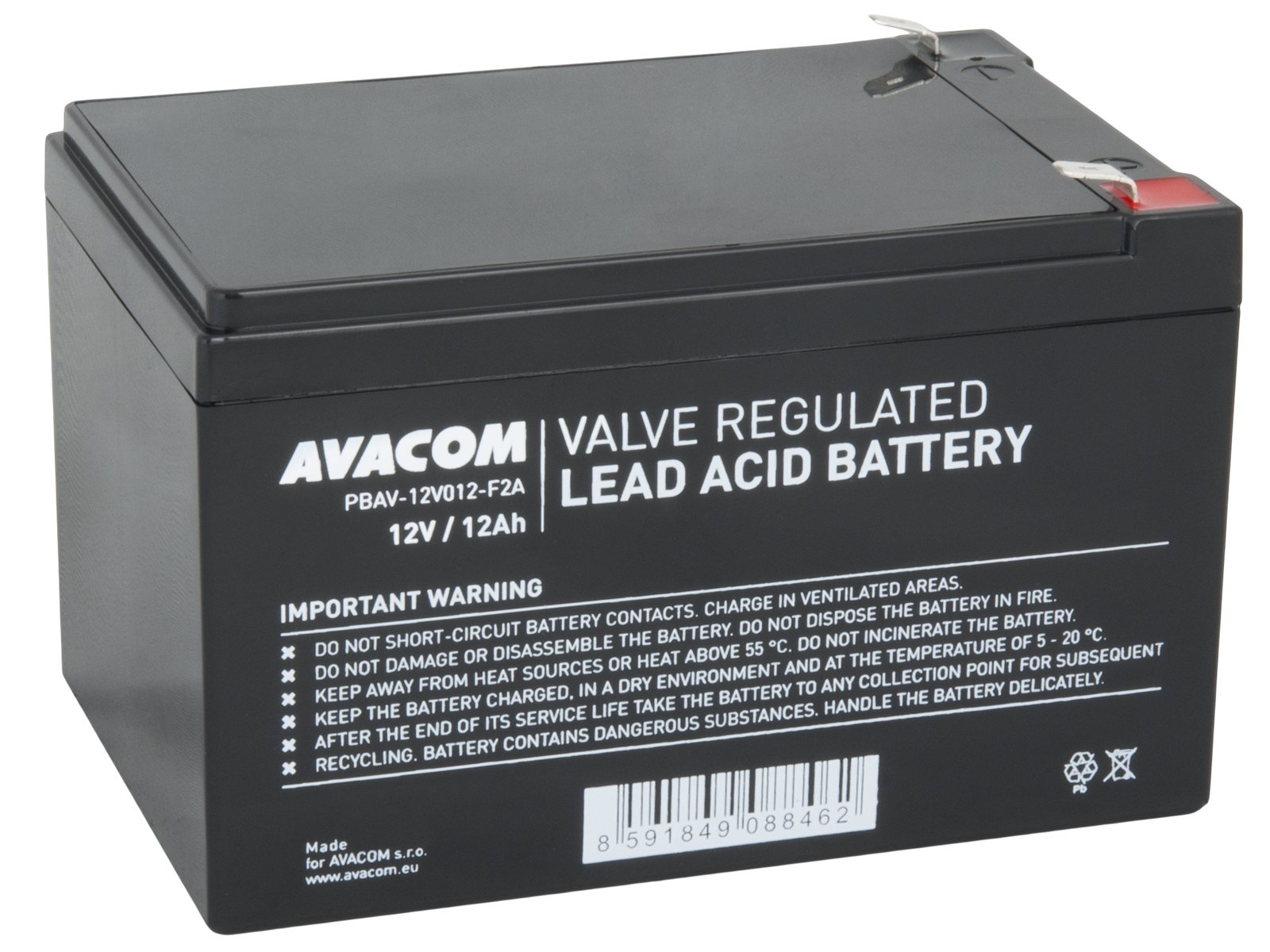 Obrázek AVACOM baterie 12V 12Ah F2 (PBAV-12V012-F2A)