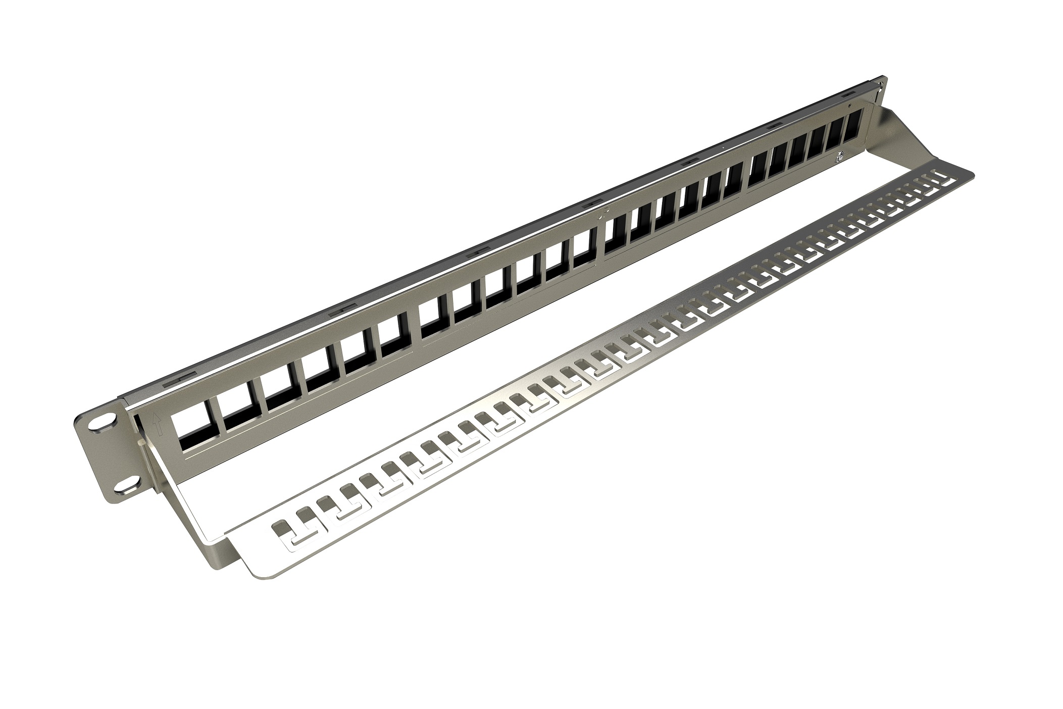 Obrázek 19" modulární neosazený patch panel Solarix 24 portů 1U SX24M-0-STP-BK-UNI-N