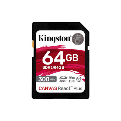 Obrázek Kingston Canvas React Plus/SDHC/64GB/300MBps/UHS-II U3 / Class 10