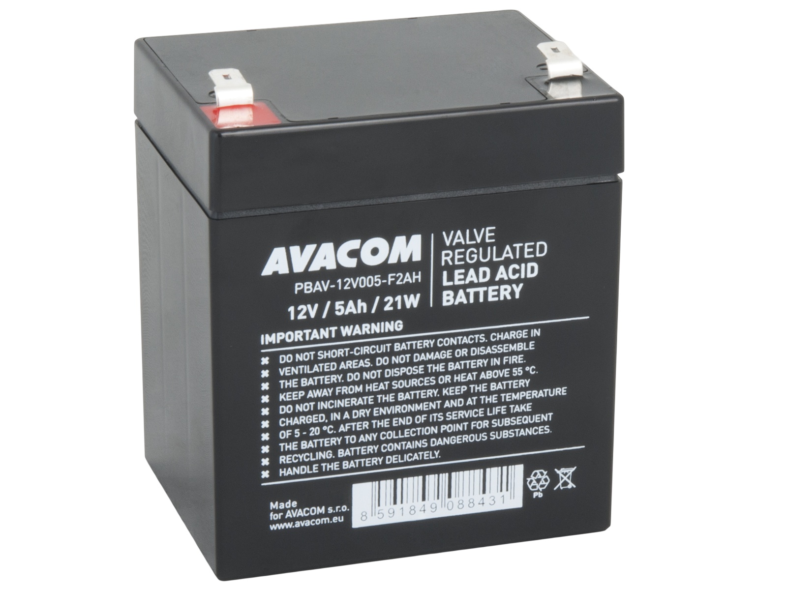 Obrázek AVACOM baterie 12V 5Ah F2 HighRate (PBAV-12V005-F2AH)