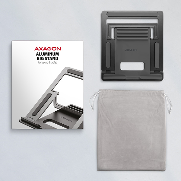 Obrázek AXAGON STND-L, hliníkový stojan pro notebooky 10" - 16", 4 nastavitelné úhly