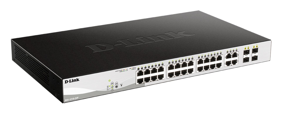 Obrázek D-Link DGS-1210-24P, 24 PoE 10/100/1000 Base-T port + 4 TP/SFP Combo Ports