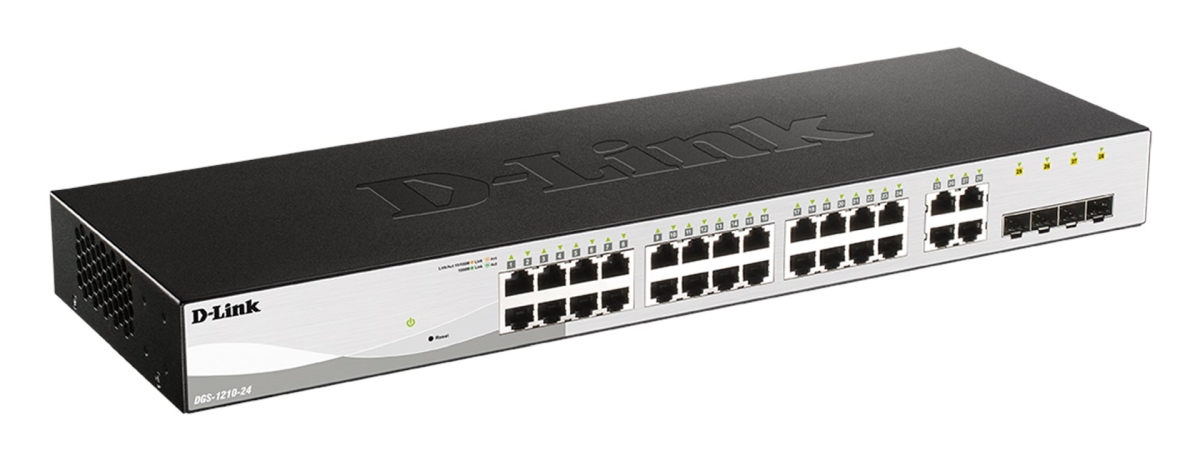 Obrázek D-Link DGS-1210-24 Smart switch, 24x GbE, 4x RJ45/SFP, fanless