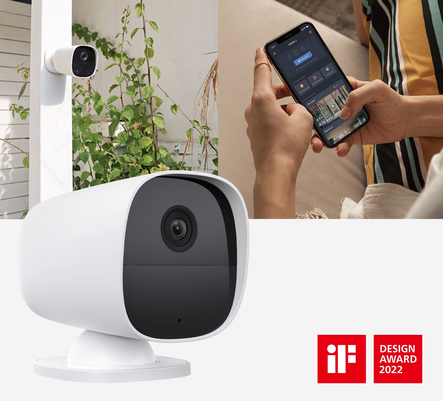 Obrázek iGET SECURITY EP26 White - WiFi bateriová FullHD kamera, IP65, zvuk,samostatná a pro alarm M5-4G CZ