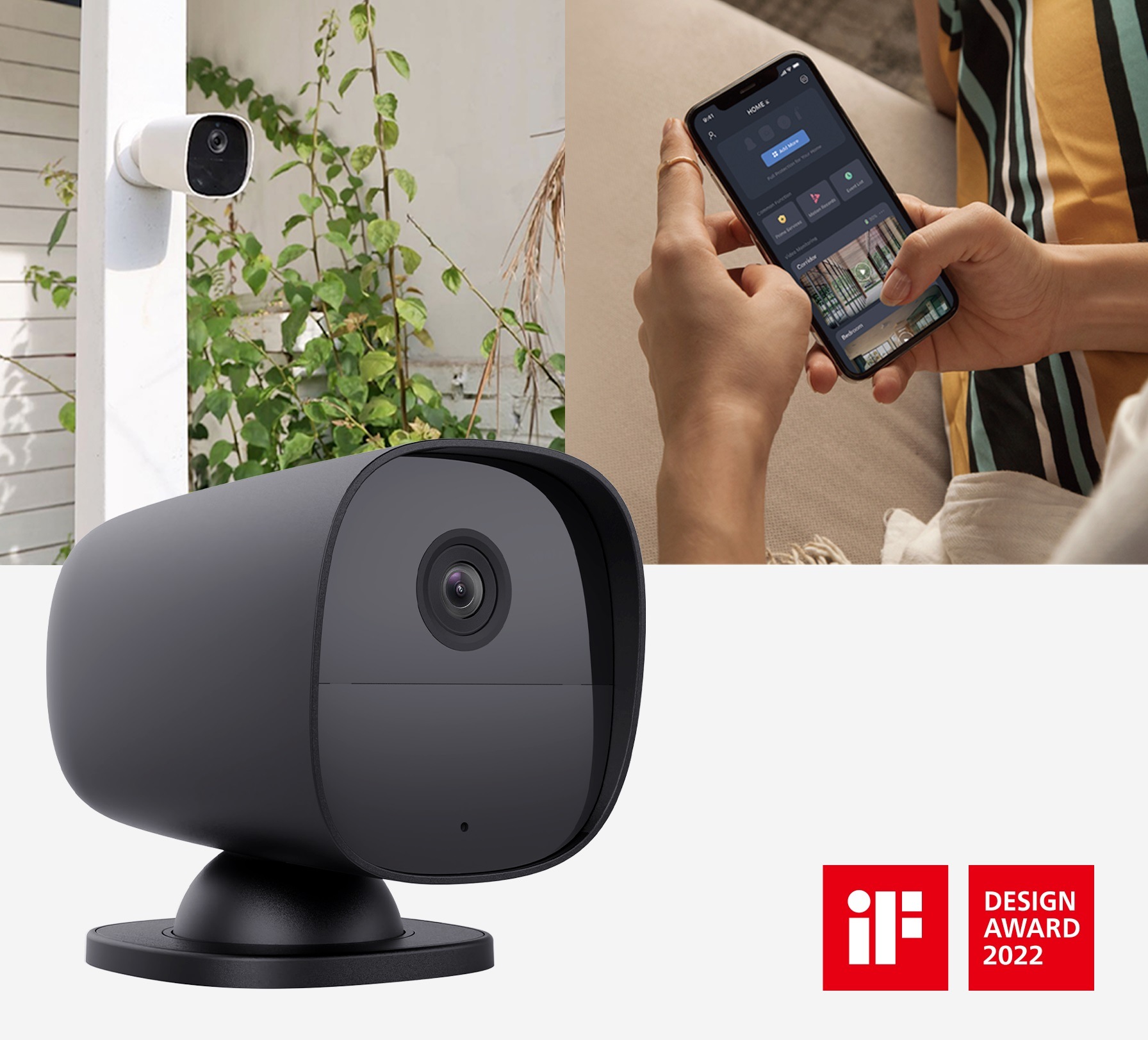 Obrázek iGET SECURITY EP26 Black - WiFi bateriová FullHD kamera, IP65, zvuk, samostatná a pro alarm M5-4G CZ