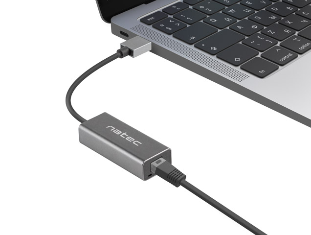 Obrázek NATEC CRICKET externí Ethernet síťová karta USB 3.0 1X RJ45 1GB kabel