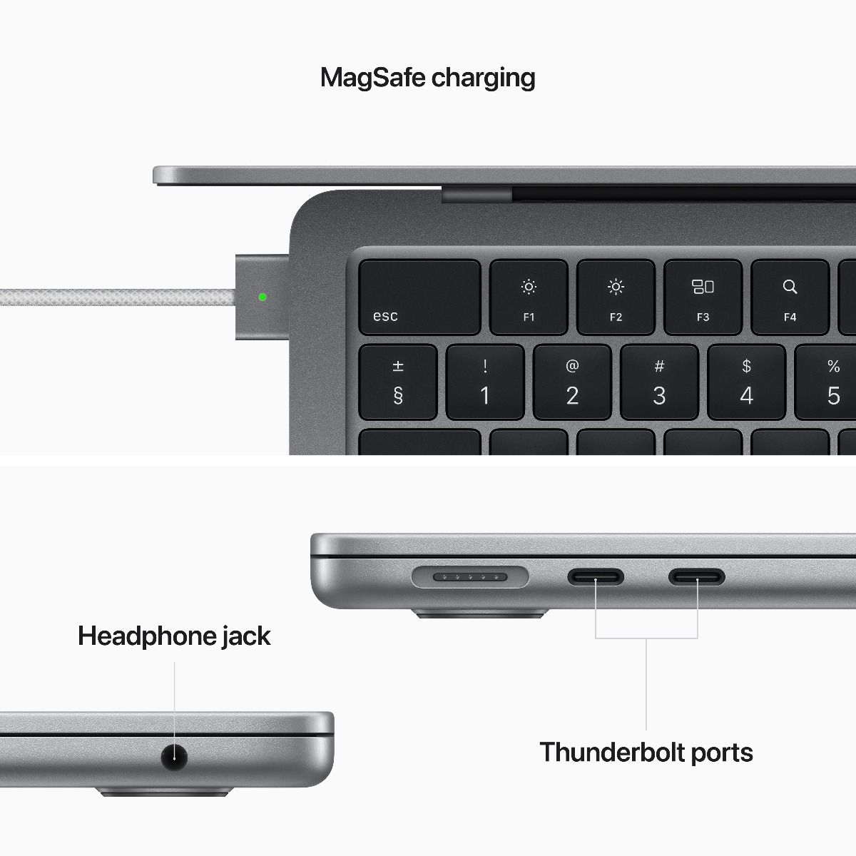 Obrázek MacBook Air 13" Apple M2 8core CPU, 10core GPU, 8GB, 512GB SSD, CZ, vesmírně šedý