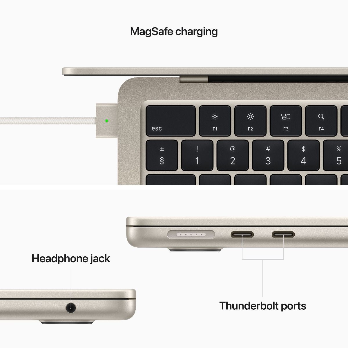 Obrázek MacBook Air 13" Apple M2 8core CPU, 8core GPU, 8GB, 256GB SSD, SK,  hvězdně bílý
