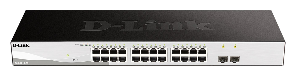 D-Link DGS-1210-26 L2/L3 Smart+ switch, 24x GbE, 2x SFP, fanless