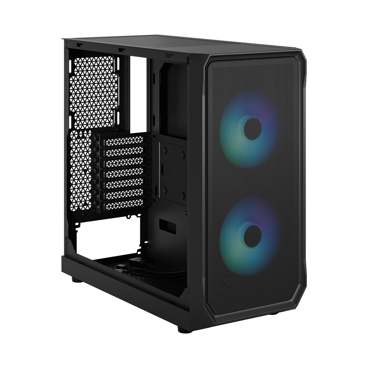 Obrázek Fractal Design Focus 2 RGB Black TG Clear Tint/Midi Tower/Transpar./Černá