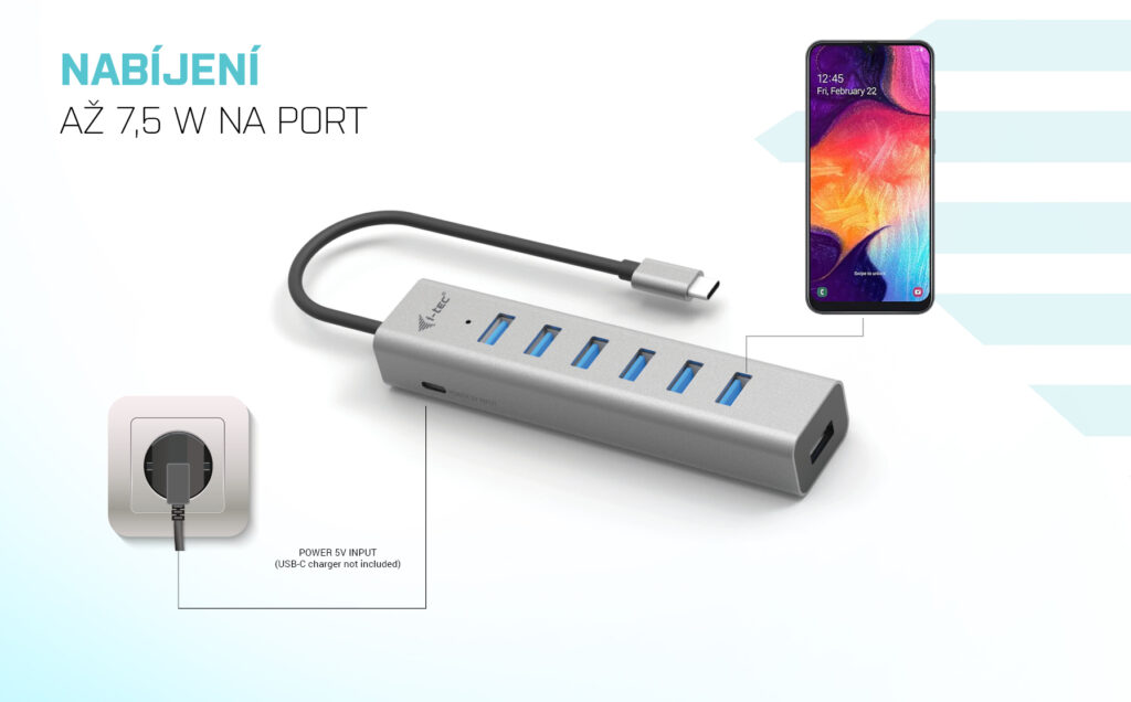 Obrázek i-tec USB-C Charging Metal HUB 7 Port