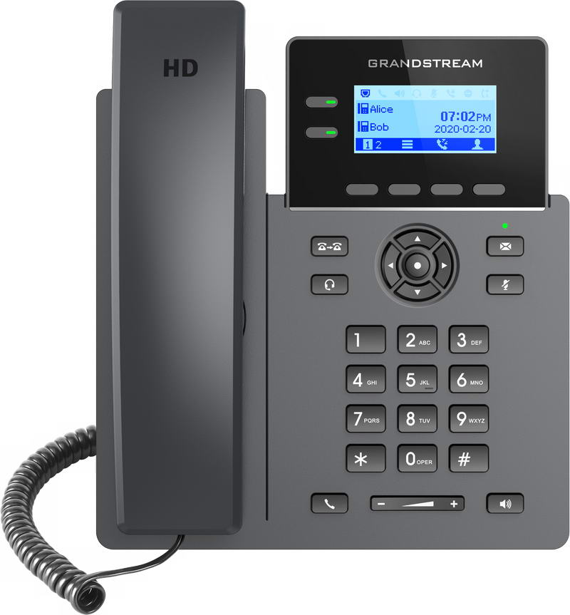 Obrázek Grandstream GRP2602G SIP telefon, 2,21" LCD podsv. displej, 4 SIP účty, 2x1Gbit port, PoE